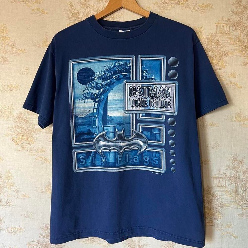 Vintage 1998 Batman The Ride Tee | Six Flags Theme Park | Size L